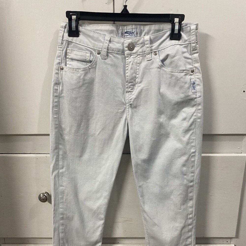 Silver Jeans Avery White Cropped Ankle Jeans - Size 28